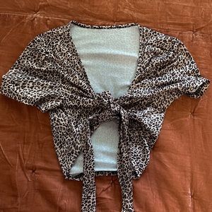 Front Tie Cheetah Tee